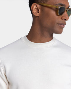 Natural White Crewneck sweatshirt in Cotton Cashmere | Filatori