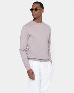 Sand Melange Crewneck sweatshirt in Cotton Cashmere | Filatori