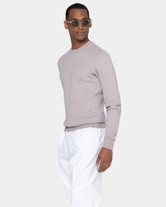 Sand Melange Crewneck sweatshirt in Cotton Cashmere | Filatori