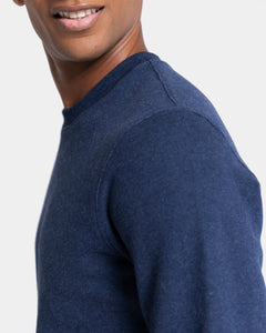 Blue Melange Crewneck sweatshirt in Cotton Cashmere | Filatori