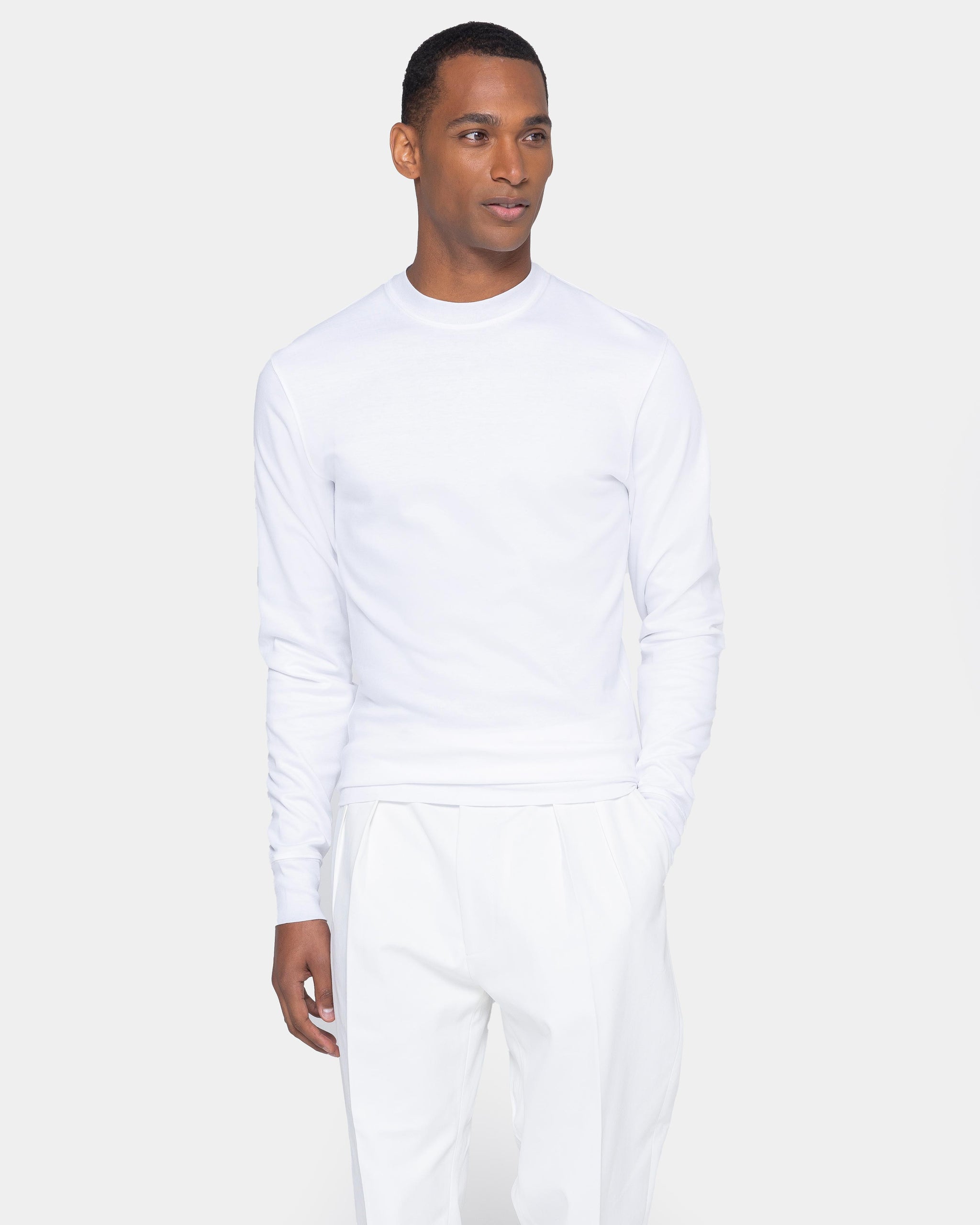 White Crewneck sweatshirt in double jersey Compact Cotton | Filatori