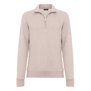 Felpa Mezza Zip Sabbia Melange Cotone Cashmere | Filatori