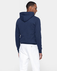 Blue Melange Hoodie in Cotton Cashmere | Filatori