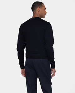 Black Crewneck sweatshirt in double jersey Compact Cotton | Filatori