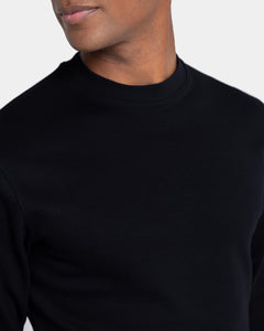 Black Crewneck sweatshirt in double jersey Compact Cotton | Filatori