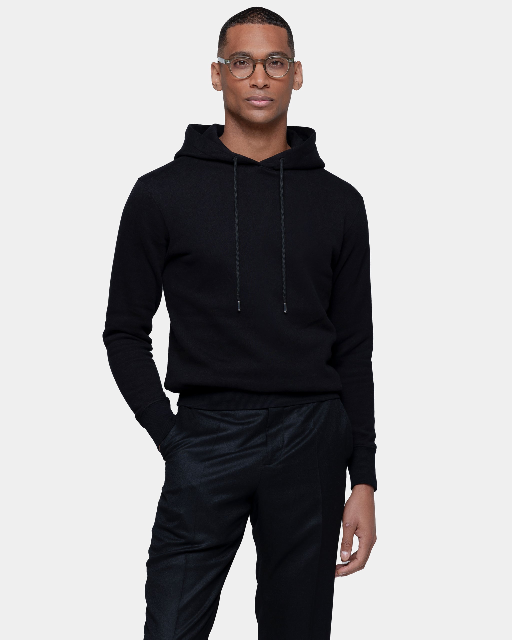 Black Hoodie in Cotton Cashmere | Filatori