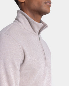 Sand Melange Half zip sweatshirt in Cotton Cashmere | Filatori