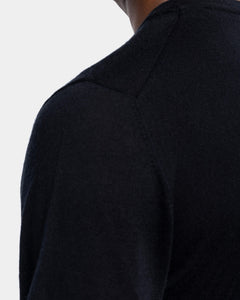 Black Long Sleeved Crewneck Knitwear in Cashmere Mulberry Silk | Filatori