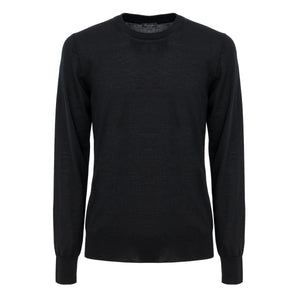 Black Long Sleeve Crewneck in Ultra-fine Merino wool Cashwool® | Filatori