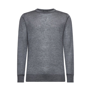 Grey Long Sleeved Crewneck Knitwear in Cashmere Mulberry Silk | Filatori