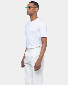 White Soft Short Sleeve T-Shirt Silk Cotton | Filatori 