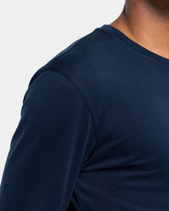 Blue Soft Long Sleeved T-Shirt Silk Cotton | Filatori 