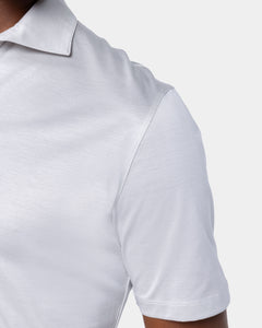 Polo senza bottoni manica corta tinta unita Grigio Perla 100% Cotone egiziano | Filatori