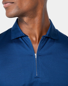 Blue Marine Long Sleeve Half Zip Polo 100% Egyptian Cotton | Filatori