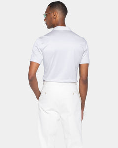 Pearl Grey Short Sleeve Half Zip Polo 100% Egyptian Cotton | Filatori