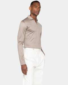 Polo mezza zip manica lunga tinta unita Talpa 100% Cotone egiziano | Filatori