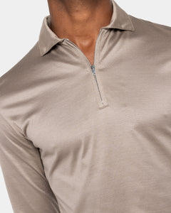 Polo mezza zip manica lunga tinta unita Talpa 100% Cotone egiziano | Filatori