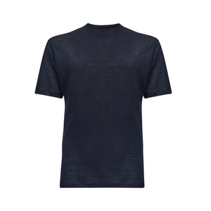 T shirt manica corta tinta unita Blu 100% Masters of Linen | Filatori