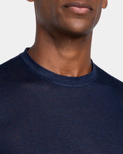 T shirt manica lunga tinta unita Blu 100% Masters of Linen | Filatori
