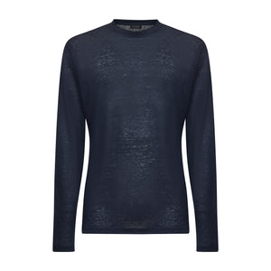 T shirt manica lunga tinta unita Blu 100% Masters of Linen | Filatori