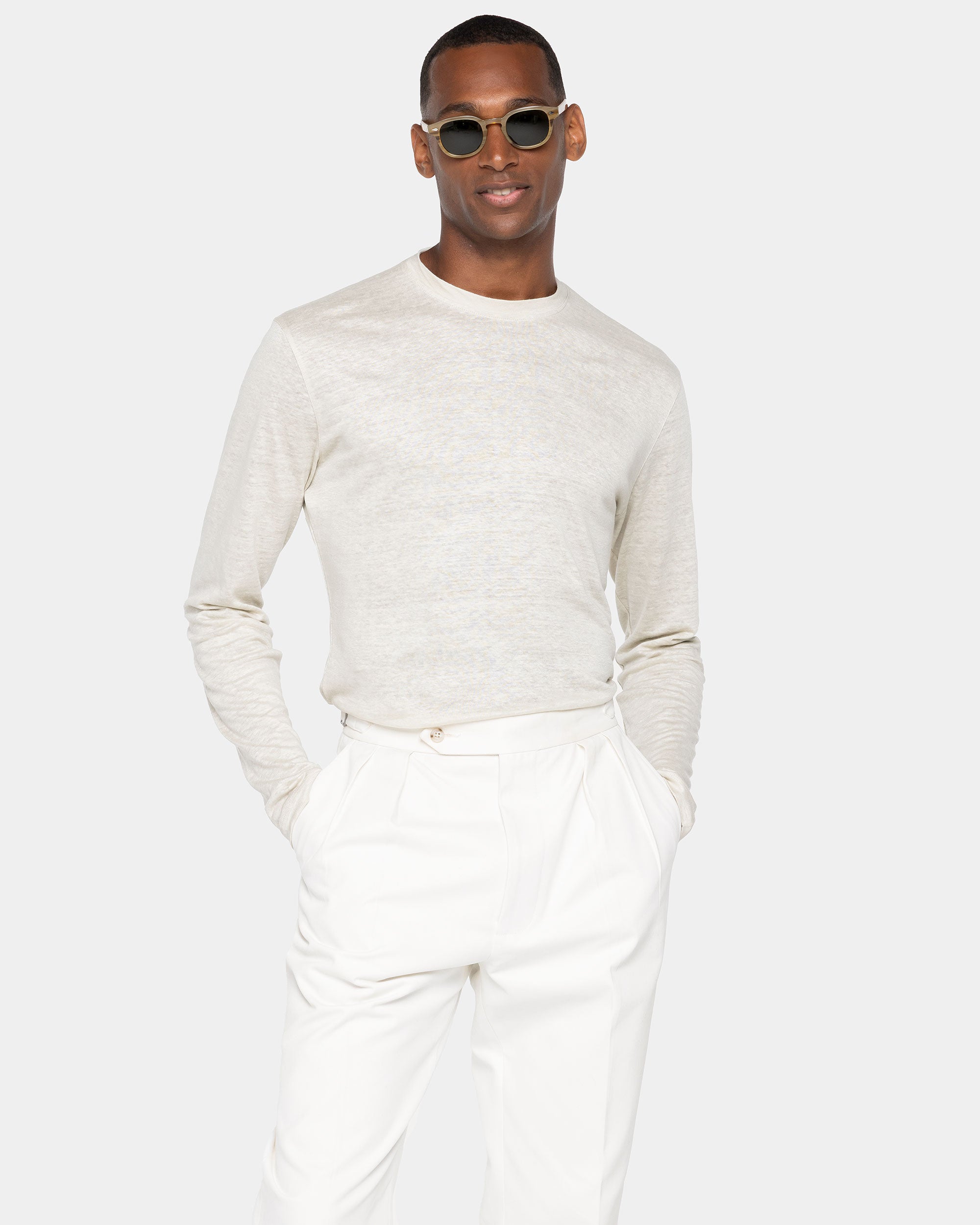 T shirt manica lunga tinta unita Corda 100% Masters of Linen | Filatori