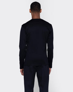 Black Long Sleeve T-Shirt 100% Egyptian Cotton | Filatori 