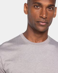 Sand Melange Soft Short Sleeve T-Shirt Silk Cotton | Filatori 