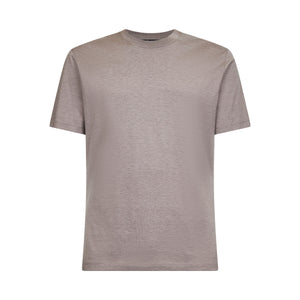 Sand Melange Soft Short Sleeve T-Shirt Silk Cotton | Filatori 