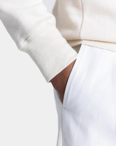 Natural White Half zip sweatshirt in Cotton Cashmere | Filatori